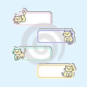 Cute Cat Label Name Tags