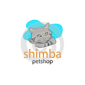 Cute Cat Logo Petshop