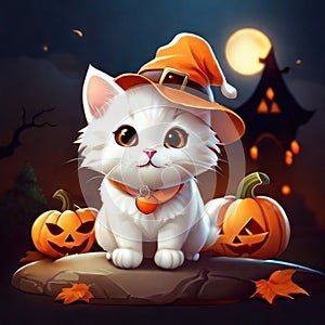 Cute Cat Magic: Detailed Halloween Sticker Collection