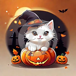 Cute Cat Magic: Detailed Halloween Sticker Collection