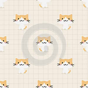 Cute cat seamless pattern