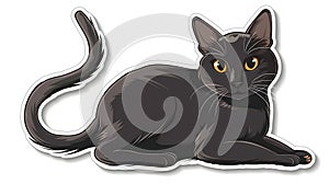 Cute Cat Sticker Design with Playful Expression on White Background. This is AI generative image.