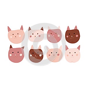 Cute cat vector characters for valentines day