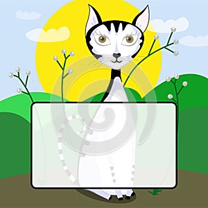 Cute cat vector design.