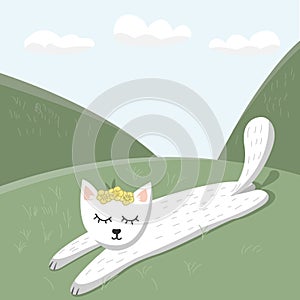 Cute cat vector design.