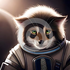 Cute cat wearing an astronaut suit - ai generated image