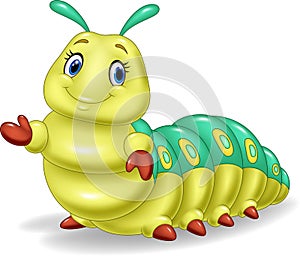 Cute caterpillar presenting