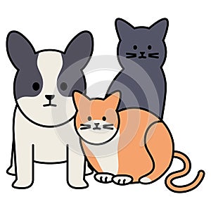 Cute cats and dog mascots adorables characters