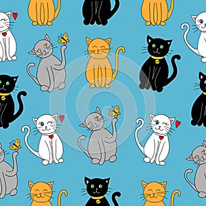 Cute cats pattern