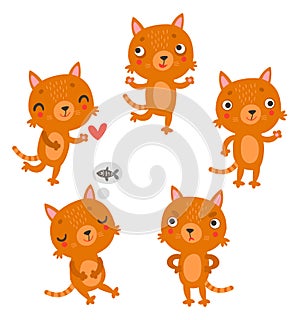 Cute cats. Set of vector characters