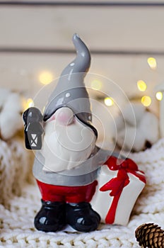 Cute ceramic statuette of Santa Claus