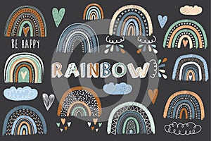 Cute Chalkboard Boho Rainbow Collections Set