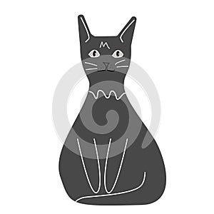 Cute Character is a dark gray cat