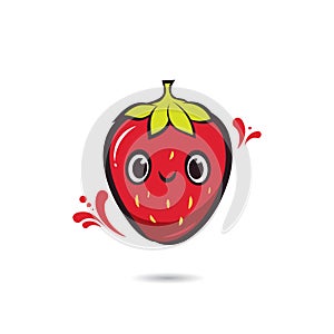Cute Character Design Strawberry face photo