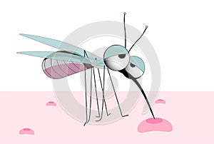 CUTE CHARACTER OF A mosquito. Blood sucking insect. The carrier of disease. Vector illustration