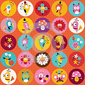 Cute characters nature pattern