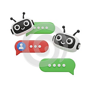 Cute Chatbots with Speech Bubbles and User Icon robot artificial intelligence