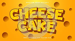 Cute cheese Cake editable text effect Template