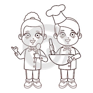 Cute chef children cartoon