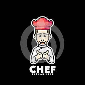 Cute chef mascot design logo