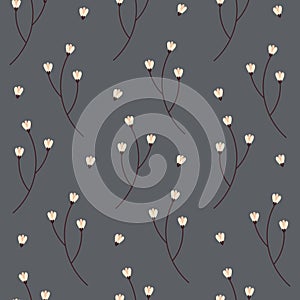 Cute cherry twigs vector seamless pattern design