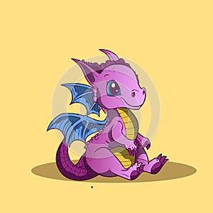 Cute chibi dragon vectors in cartoon style of cute for illustration tshirt