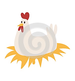 Cute chicken cartoon bird