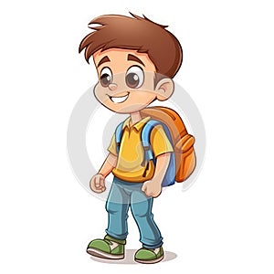 Cute child with backpack. Back to school. Generative AI