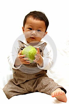 Cute Child with guava