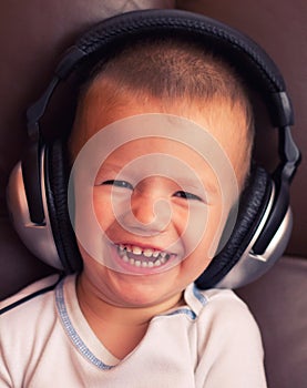 Cute child with headphone