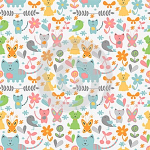 Cute childish seamless pattern