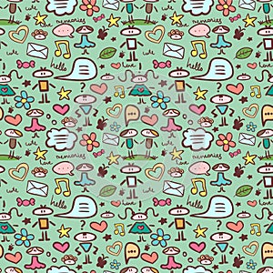 Cute childlike seamless pattern