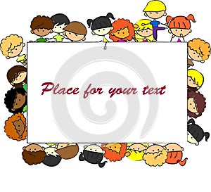 Cute children, frame,vector