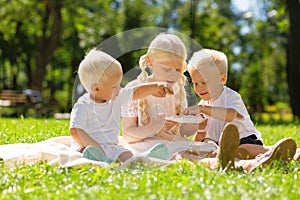 Cute children having fun in the park