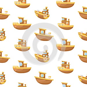 Cute children's seamless pattern with boats. Creative kids texture for fabric, wrapping, textile, wallpaper, apparel