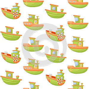 Cute children's seamless pattern with boats. Creative kids texture for fabric, wrapping, textile, wallpaper, apparel