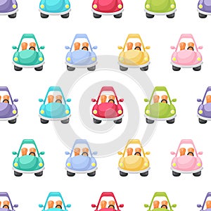 Cute children's seamless pattern with cars. Creative kids texture for fabric, wrapping, textile, wallpaper, apparel