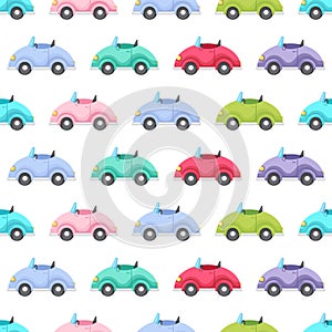 Cute children's seamless pattern with cars. Creative kids texture for fabric, wrapping, textile, wallpaper, apparel