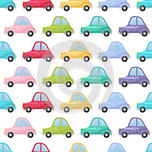 Cute children's seamless pattern with cars. Creative kids texture for fabric, wrapping, textile, wallpaper, apparel