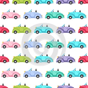 Cute children's seamless pattern with cars. Creative kids texture for fabric, wrapping, textile, wallpaper, apparel
