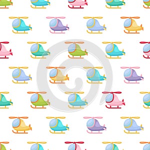 Cute children's seamless pattern with hellicopters. Creative kids texture for fabric, wrapping, textile, wallpaper
