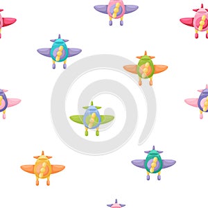 Cute children's seamless pattern with planes. Creative kids texture for fabric, wrapping, textile, wallpaper