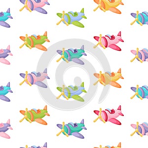 Cute children's seamless pattern with planes. Creative kids texture for fabric, wrapping, textile, wallpaper