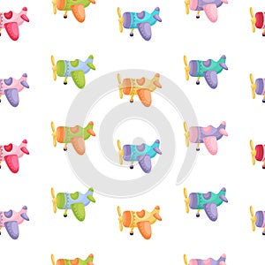 Cute children's seamless pattern with planes. Creative kids texture for fabric, wrapping, textile, wallpaper