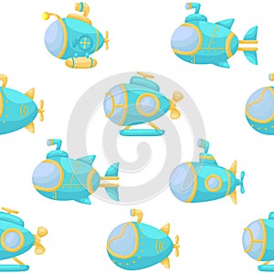 Cute children's seamless pattern with submarines. Creative kids texture for fabric, wrapping, textile, wallpaper