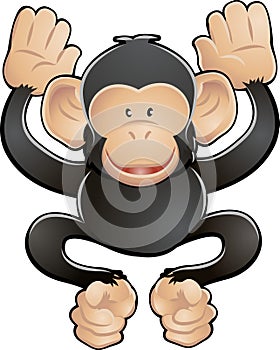 Roztomilý šimpanz vektor ilustrace 