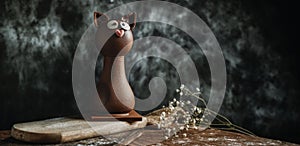 Chocolate cat as a Mona de Pascua, web banner photo