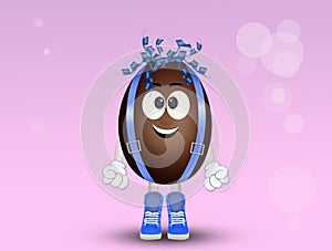 Cute chocolate egg with a funny face