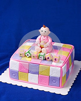 Cute Christening/baby shower cake for a baby girl