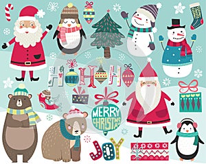 Cute Christmas Digital Art Collections Set